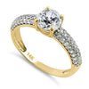 varitsa-jewellers - Solid 14K Yellow Gold Noble Round Engagement Ring - 01WS52